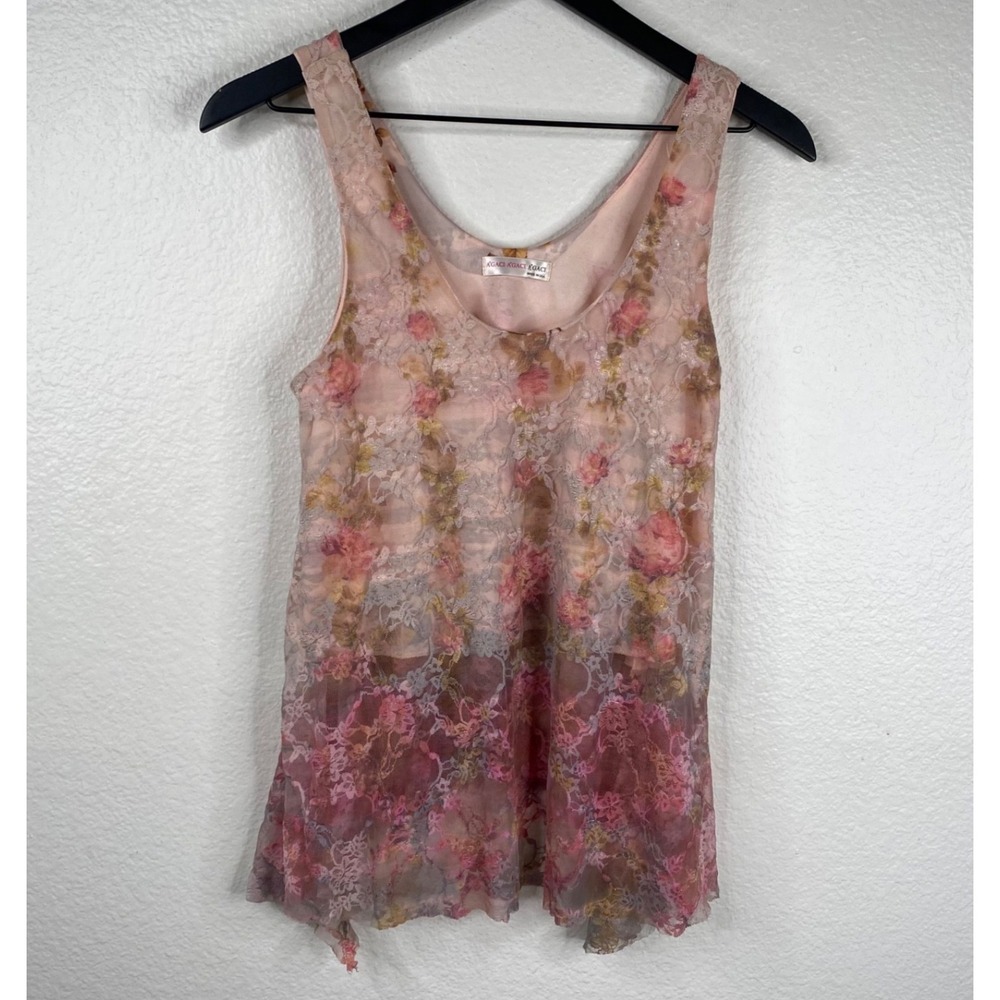 A'Gaci Women's Whimsigoth Fairy Coquette Lace Floral Ethereal  Top Pink Size S